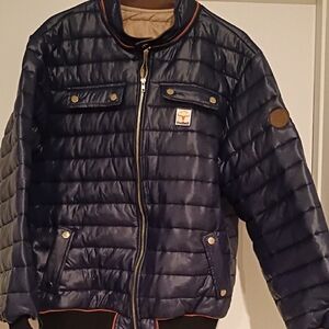 Men's Navy Quilted Puffer Jacket